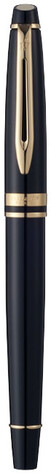 Waterman Expert Tintenroller (schwarze Mine), schwarz, gold bedrucken, Art.-Nr. 10650601