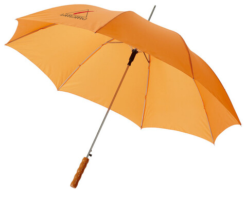 Lisa 23&quot; Automatikregenschirm mit Holzgriff, orange bedrucken, Art.-Nr. 10901703