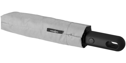 Trav 21,5&quot; Vollautomatik Kompaktregenschirm, grau bedrucken, Art.-Nr. 10906402
