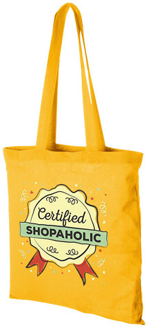 Carolina 100 g/m² Baumwoll Tragetasche 7L, gelb bedrucken, Art.-Nr. 11941108