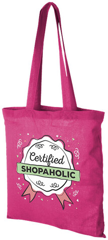Carolina 100 g/m² Baumwoll Tragetasche 7L, magenta bedrucken, Art.-Nr. 11941111