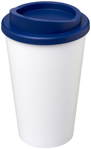 Americano® 350 ml Isolierbecher, weiss, blau bedrucken, Art.-Nr. 21000109