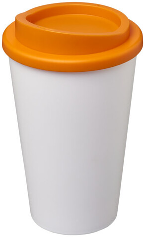 Americano® 350 ml Isolierbecher, weiss, orange bedrucken, Art.-Nr. 21000112