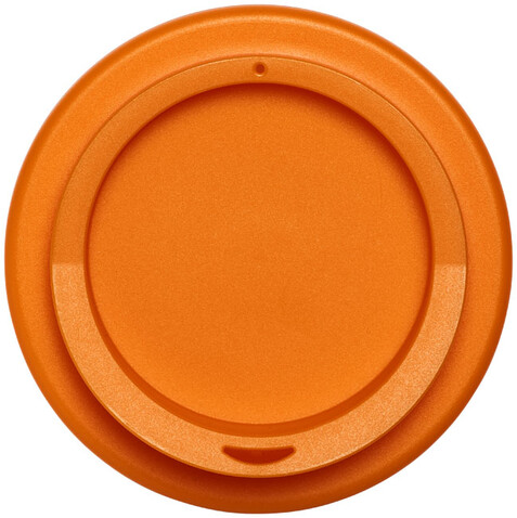 Americano® 350 ml Isolierbecher mit Schutzring, weiss, orange bedrucken, Art.-Nr. 21000212