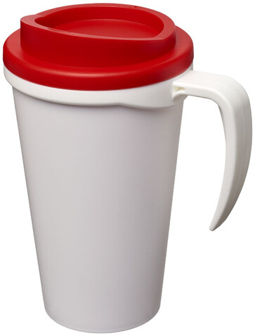 Americano® Grande 350 ml Isolierbecher, weiss, rot bedrucken, Art.-Nr. 21000403