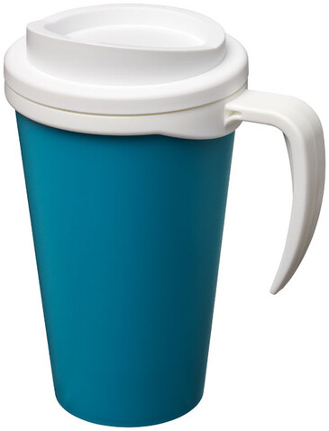Americano® Grande 350 ml Isolierbecher, aquablau, weiss bedrucken, Art.-Nr. 21000409 Americano® Grande 350 ml Isolierbecher, aquablau, weiss bedrucken, Art.-Nr. 21000409