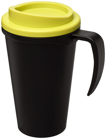 Americano® Grande 350 ml Isolierbecher, schwarz, limone bedrucken, Art.-Nr. 21000416