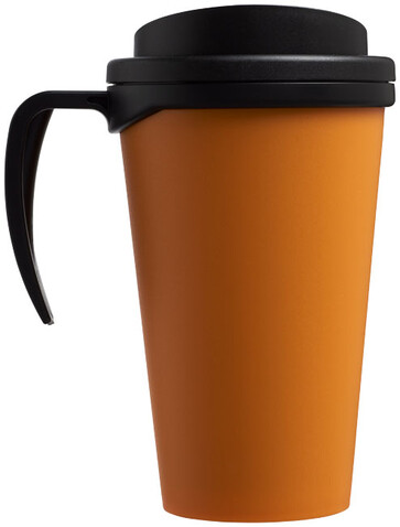 Americano® Grande 350 ml Isolierbecher, orange, schwarz bedrucken, Art.-Nr. 21000423 Americano® Grande 350 ml Isolierbecher, orange, schwarz bedrucken, Art.-Nr. 21000423