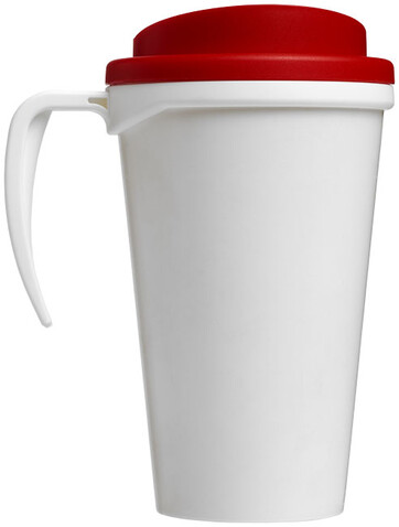 Brite-Ameriano® Grande 350 ml Isolierbecher, weiss, rot bedrucken, Art.-Nr. 21000603 Brite-Ameriano® Grande 350 ml Isolierbecher, weiss, rot bedrucken, Art.-Nr. 21000603
