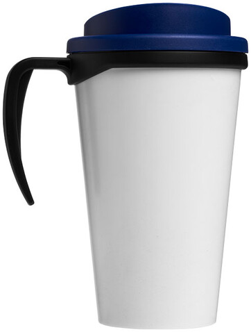 Brite-Ameriano® Grande 350 ml Isolierbecher, schwarz, blau bedrucken, Art.-Nr. 21000614 Brite-Ameriano® Grande 350 ml Isolierbecher, schwarz, blau bedrucken, Art.-Nr. 21000614