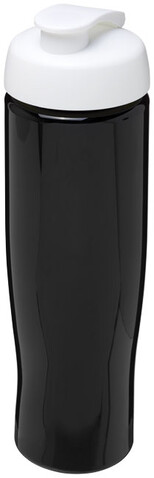 H2O Active® Tempo 700 ml Sportflasche mit Klappdeckel, schwarz, weiss bedrucken, Art.-Nr. 21004012