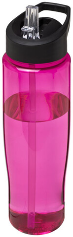 H2O Active® Tempo 700 ml Sportflasche mit Ausgussdeckel, rosa, schwarz bedrucken, Art.-Nr. 21004406