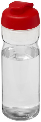 H2O Active® Base 650 ml Sportflasche mit Klappdeckel, transparent, rot bedrucken, Art.-Nr. 21004503