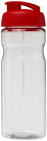 H2O Active® Base 650 ml Sportflasche mit Klappdeckel, transparent, rot bedrucken, Art.-Nr. 21004503