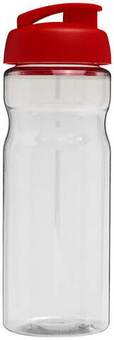 H2O Active® Base 650 ml Sportflasche mit Klappdeckel, transparent, rot bedrucken, Art.-Nr. 21004503