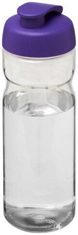 H2O Active® Base 650 ml Sportflasche mit Klappdeckel, transparent, lila bedrucken, Art.-Nr. 21004509