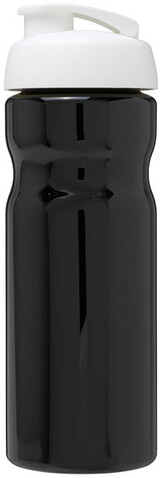 H2O Active® Base 650 ml Sportflasche mit Klappdeckel, schwarz, weiss bedrucken, Art.-Nr. 21004512