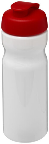 H2O Active® Base 650 ml Sportflasche mit Klappdeckel, weiss, rot bedrucken, Art.-Nr. 21004518