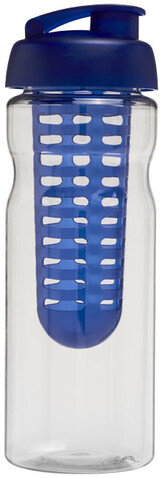 H2O Active® Base 650 ml Sportflasche mit Klappdeckel und Infusor, transparent, blau bedrucken, Art.-Nr. 21004601 H2O Active® Base 650 ml Sportflasche mit Klappdeckel und Infusor, transparent, blau bedrucken, Art.-Nr. 21004601