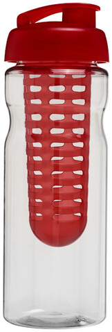 H2O Active® Base 650 ml Sportflasche mit Klappdeckel und Infusor, transparent, rot bedrucken, Art.-Nr. 21004602 H2O Active® Base 650 ml Sportflasche mit Klappdeckel und Infusor, transparent, rot bedrucken, Art.-Nr. 21004602