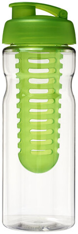 H2O Active® Base 650 ml Sportflasche mit Klappdeckel und Infusor, transparent, limone bedrucken, Art.-Nr. 21004603