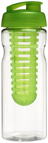 H2O Active® Base 650 ml Sportflasche mit Klappdeckel und Infusor, transparent, limone bedrucken, Art.-Nr. 21004603