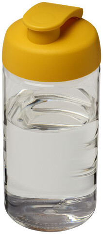 H2O Active® Bop 500 ml Sportflasche mit Klappdeckel, transparent, gelb bedrucken, Art.-Nr. 21005010