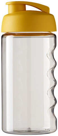 H2O Active® Bop 500 ml Sportflasche mit Klappdeckel, transparent, gelb bedrucken, Art.-Nr. 21005010