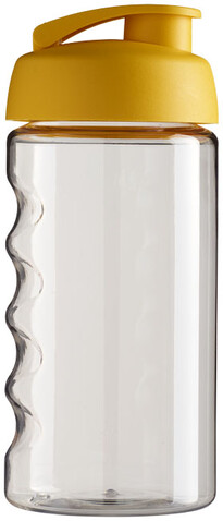 H2O Active® Bop 500 ml Sportflasche mit Klappdeckel, transparent, gelb bedrucken, Art.-Nr. 21005010