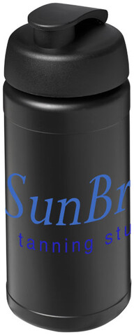 Baseline® Plus 500 ml Sportflasche mit Klappdeckel, schwarz bedrucken, Art.-Nr. 21006811 Baseline® Plus 500 ml Sportflasche mit Klappdeckel, schwarz bedrucken, Art.-Nr. 21006811