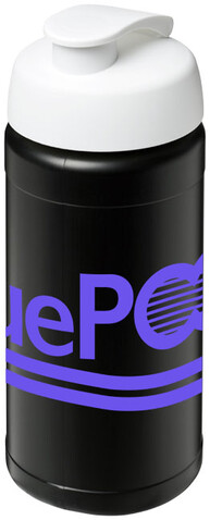 Baseline® Plus 500 ml Sportflasche mit Klappdeckel, schwarz, weiss bedrucken, Art.-Nr. 21006812 Baseline® Plus 500 ml Sportflasche mit Klappdeckel, schwarz, weiss bedrucken, Art.-Nr. 21006812