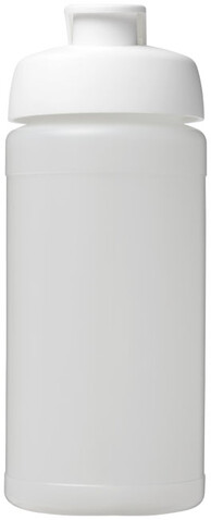 Baseline® Plus 500 ml Sportflasche mit Klappdeckel, transparent, weiss bedrucken, Art.-Nr. 21006816