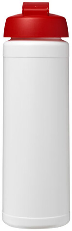 Baseline® Plus 750 ml Flasche mit Klappdeckel, weiss, rot bedrucken, Art.-Nr. 21007003