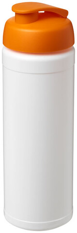 Baseline® Plus 750 ml Flasche mit Klappdeckel, weiss, orange bedrucken, Art.-Nr. 21007007 Baseline® Plus 750 ml Flasche mit Klappdeckel, weiss, orange bedrucken, Art.-Nr. 21007007