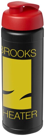 Baseline® Plus 750 ml Flasche mit Klappdeckel, schwarz, rot bedrucken, Art.-Nr. 21007014 Baseline® Plus 750 ml Flasche mit Klappdeckel, schwarz, rot bedrucken, Art.-Nr. 21007014