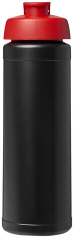 Baseline® Plus 750 ml Flasche mit Klappdeckel, schwarz, rot bedrucken, Art.-Nr. 21007014 Baseline® Plus 750 ml Flasche mit Klappdeckel, schwarz, rot bedrucken, Art.-Nr. 21007014