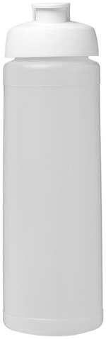 Baseline® Plus 750 ml Flasche mit Klappdeckel, transparent, weiss bedrucken, Art.-Nr. 21007016 Baseline® Plus 750 ml Flasche mit Klappdeckel, transparent, weiss bedrucken, Art.-Nr. 21007016