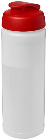 Baseline® Plus 750 ml Flasche mit Klappdeckel, transparent, rot bedrucken, Art.-Nr. 21007018 Baseline® Plus 750 ml Flasche mit Klappdeckel, transparent, rot bedrucken, Art.-Nr. 21007018