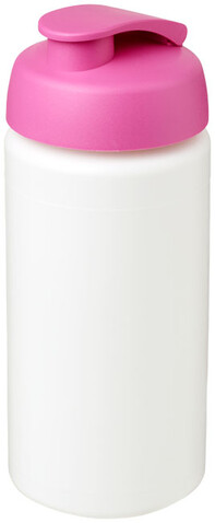 Baseline® Plus grip 500 ml Sportflasche mit Klappdeckel, weiss, rosa bedrucken, Art.-Nr. 21007208 Baseline® Plus grip 500 ml Sportflasche mit Klappdeckel, weiss, rosa bedrucken, Art.-Nr. 21007208