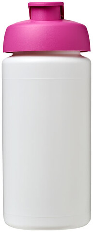 Baseline® Plus grip 500 ml Sportflasche mit Klappdeckel, weiss, rosa bedrucken, Art.-Nr. 21007208 Baseline® Plus grip 500 ml Sportflasche mit Klappdeckel, weiss, rosa bedrucken, Art.-Nr. 21007208