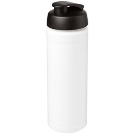 Baseline® Plus grip 750 ml Sportflasche mit Klappdeckel, weiss, schwarz bedrucken, Art.-Nr. 21007400 Baseline® Plus grip 750 ml Sportflasche mit Klappdeckel, weiss, schwarz bedrucken, Art.-Nr. 21007400
