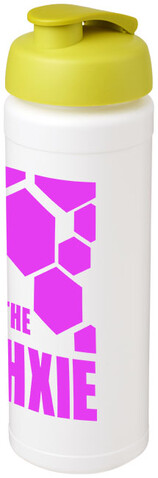 Baseline® Plus grip 750 ml Sportflasche mit Klappdeckel, weiss, limone bedrucken, Art.-Nr. 21007404 Baseline® Plus grip 750 ml Sportflasche mit Klappdeckel, weiss, limone bedrucken, Art.-Nr. 21007404