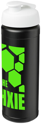 Baseline® Plus grip 750 ml Sportflasche mit Klappdeckel, schwarz, weiss bedrucken, Art.-Nr. 21007412 Baseline® Plus grip 750 ml Sportflasche mit Klappdeckel, schwarz, weiss bedrucken, Art.-Nr. 21007412