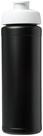 Baseline® Plus grip 750 ml Sportflasche mit Klappdeckel, schwarz, weiss bedrucken, Art.-Nr. 21007412 Baseline® Plus grip 750 ml Sportflasche mit Klappdeckel, schwarz, weiss bedrucken, Art.-Nr. 21007412
