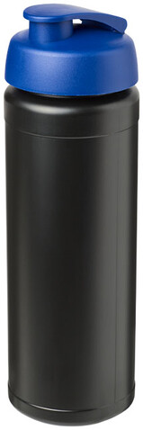 Baseline® Plus grip 750 ml Sportflasche mit Klappdeckel, schwarz, blau bedrucken, Art.-Nr. 21007413 Baseline® Plus grip 750 ml Sportflasche mit Klappdeckel, schwarz, blau bedrucken, Art.-Nr. 21007413