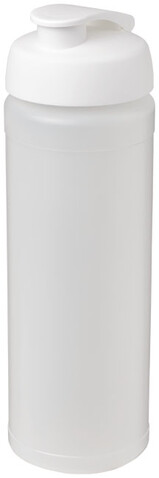 Baseline® Plus grip 750 ml Sportflasche mit Klappdeckel, transparent, weiss bedrucken, Art.-Nr. 21007416 Baseline® Plus grip 750 ml Sportflasche mit Klappdeckel, transparent, weiss bedrucken, Art.-Nr. 21007416