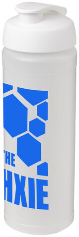 Baseline® Plus grip 750 ml Sportflasche mit Klappdeckel, transparent, weiss bedrucken, Art.-Nr. 21007416 Baseline® Plus grip 750 ml Sportflasche mit Klappdeckel, transparent, weiss bedrucken, Art.-Nr. 21007416