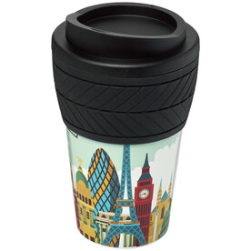 Brite-Americano® 350 ml Isolierbecher mit Schutzring Reifen-Design, schwarz bedrucken, Art.-Nr. 21008800 Brite-Americano® 350 ml Isolierbecher mit Schutzring Reifen-Design, schwarz bedrucken, Art.-Nr. 21008800
