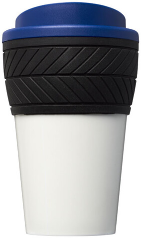 Brite-Americano® 350 ml Isolierbecher mit Schutzring Reifen-Design, mittelblau bedrucken, Art.-Nr. 21008807