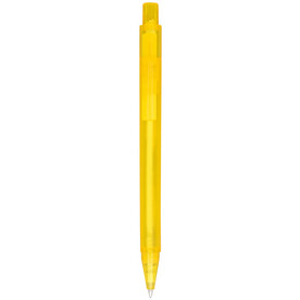 Calypso Kugelschreiber transparent matt, gelb gefrostet bedrucken, Art.-Nr. 21035405